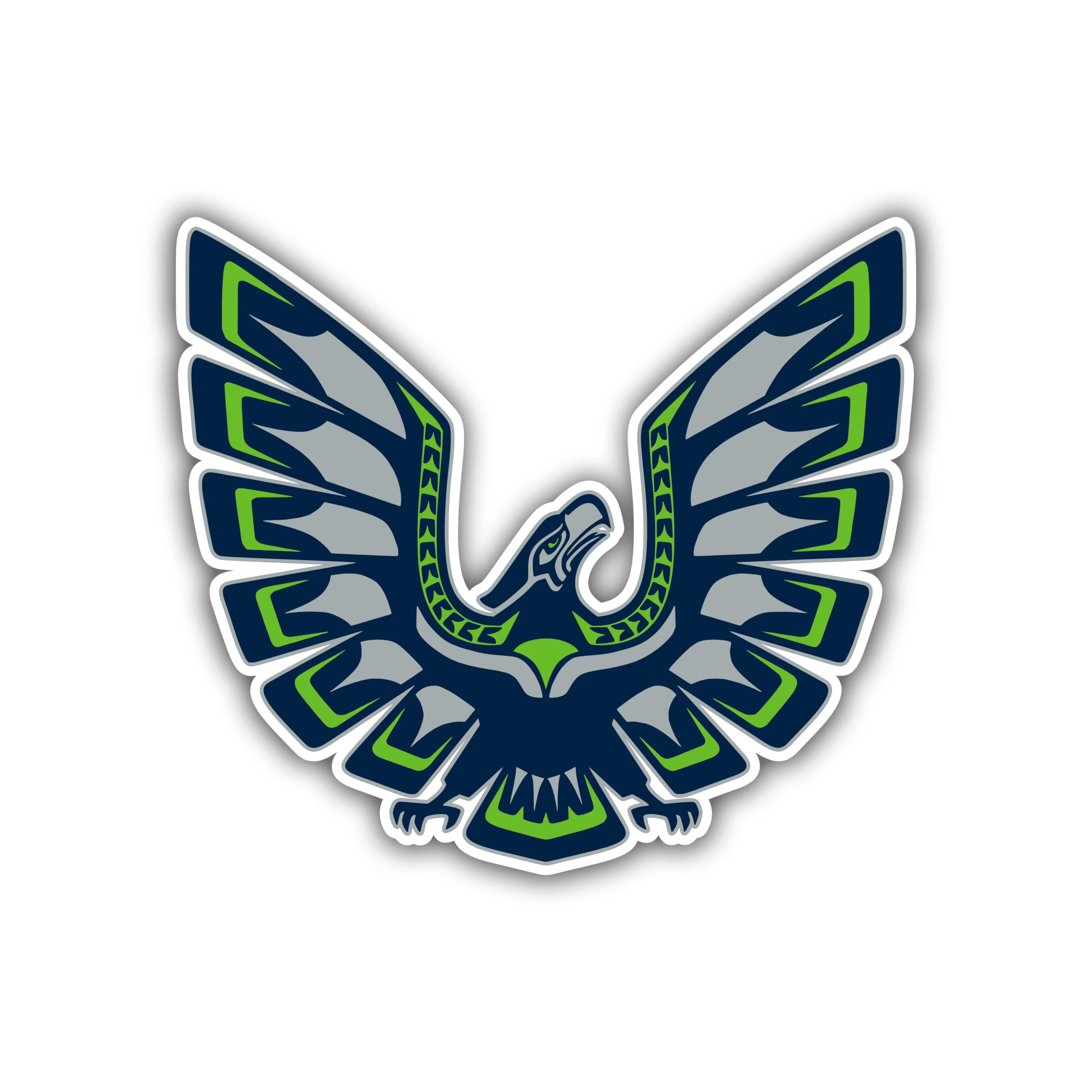 Seattle Seahawks Hawk Full Color Vinyl Sticker - Custom Size