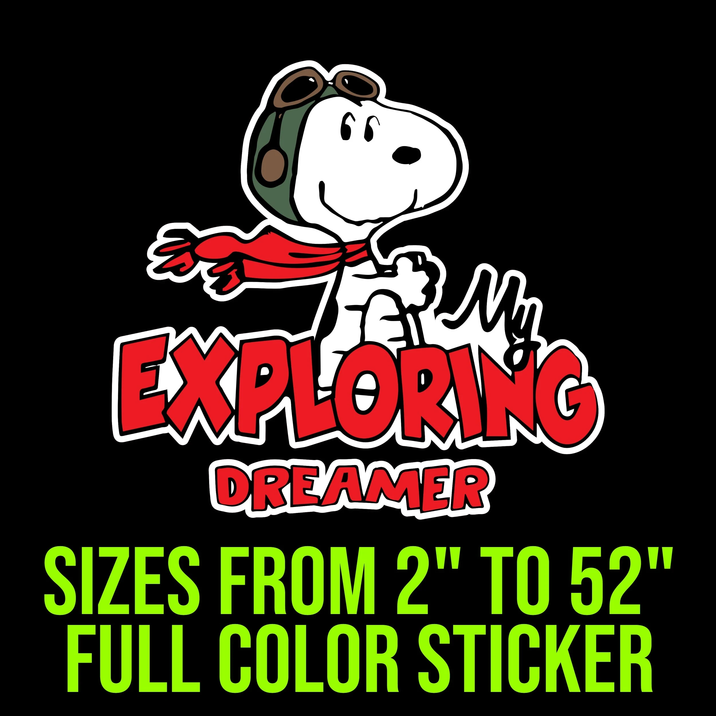 Snoopy - Exploring Dreamer Full Color Vinyl Decal