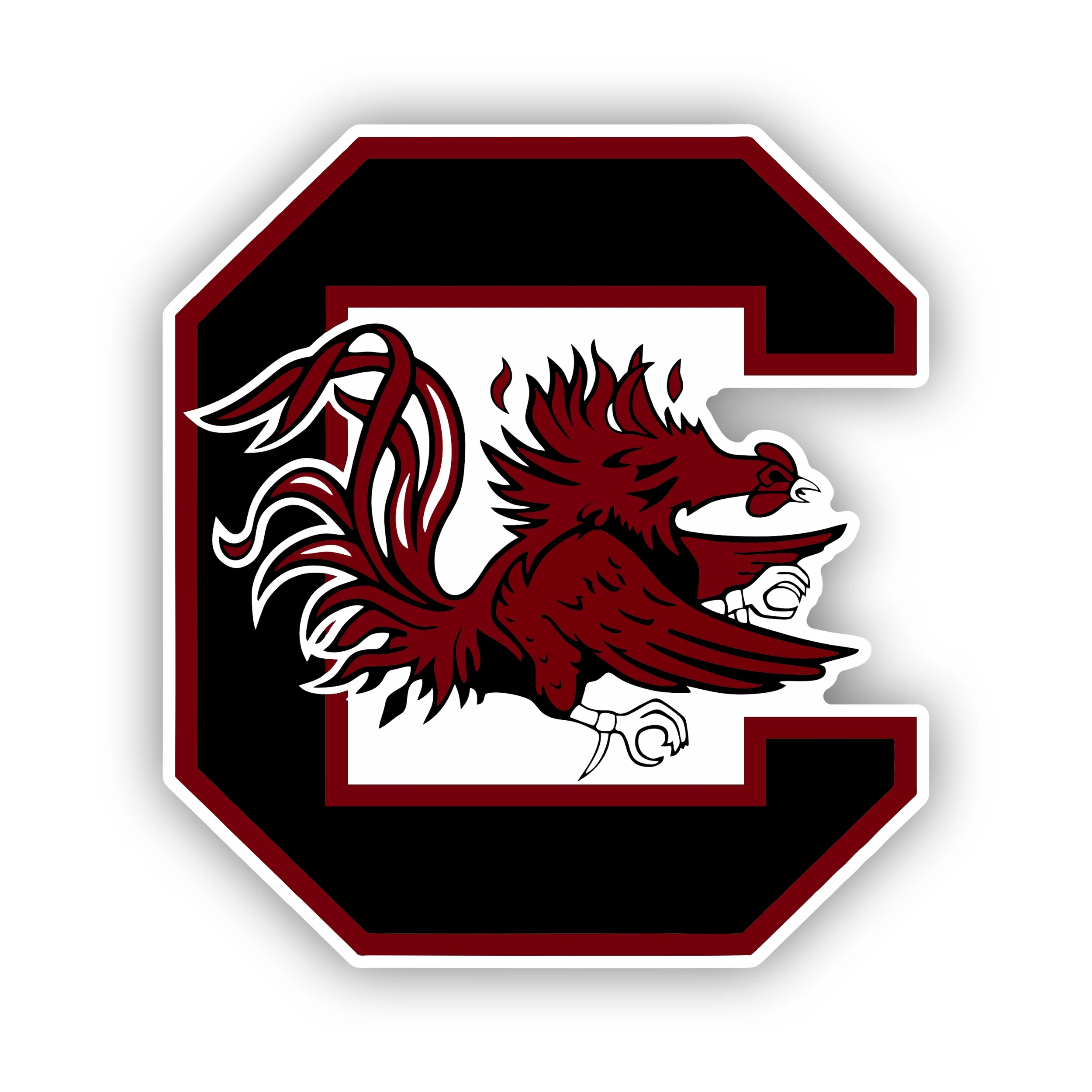South Carolina Gamecocks - C with Rooster - Iron On DTF Transfer - Custom Size