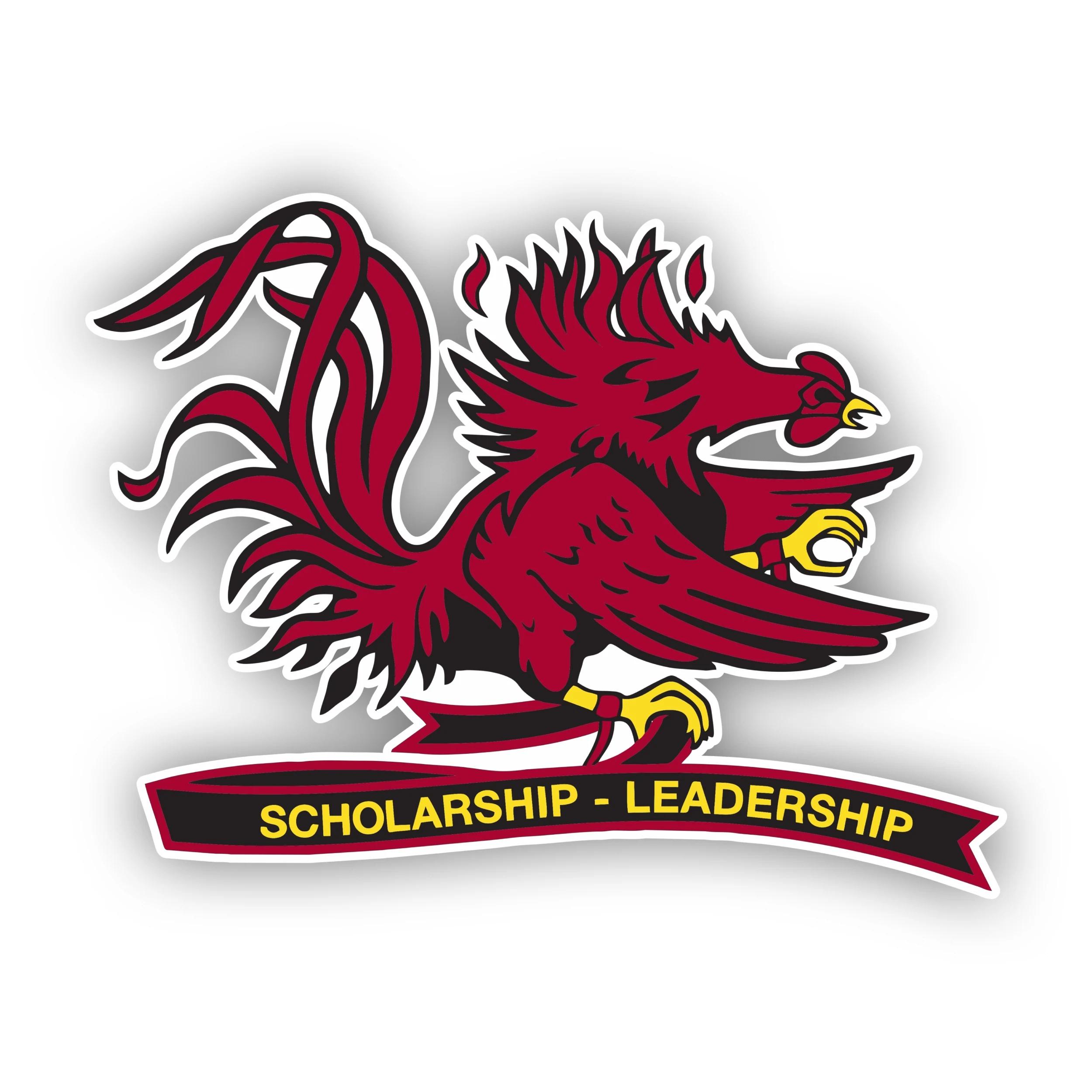 South Carolina Gamecocks - Rooster with Banner - Iron On DTF Transfer - Custom Size