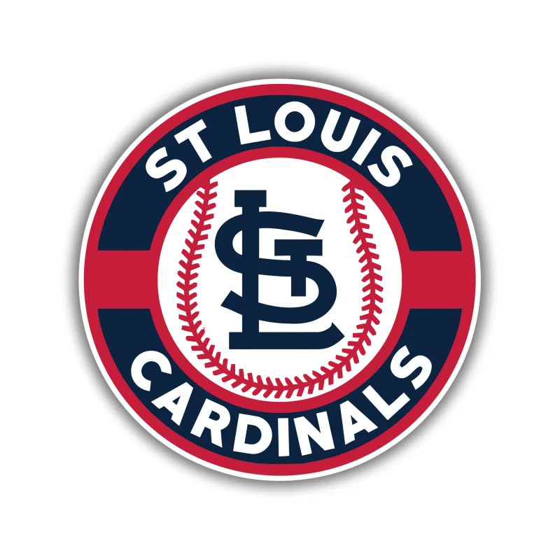 St. Louis Cardinals - Circle with Baseball in Middle - Iron On DTF Transfer - Custom Size