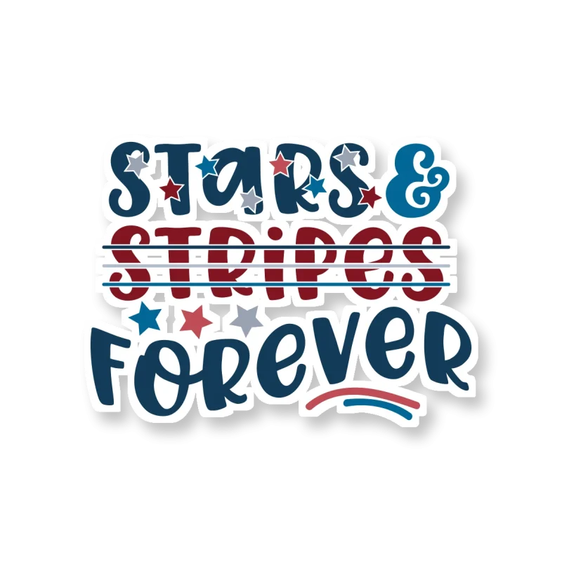 Stars and Stripes Forever - Iron On DTF Transfer - Custom Size