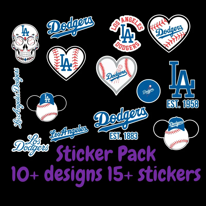 Los Angeles Dodgers Sticker Pack Laptop Decal Yeti Decal Cell phone Decal Vinyl Car Decal