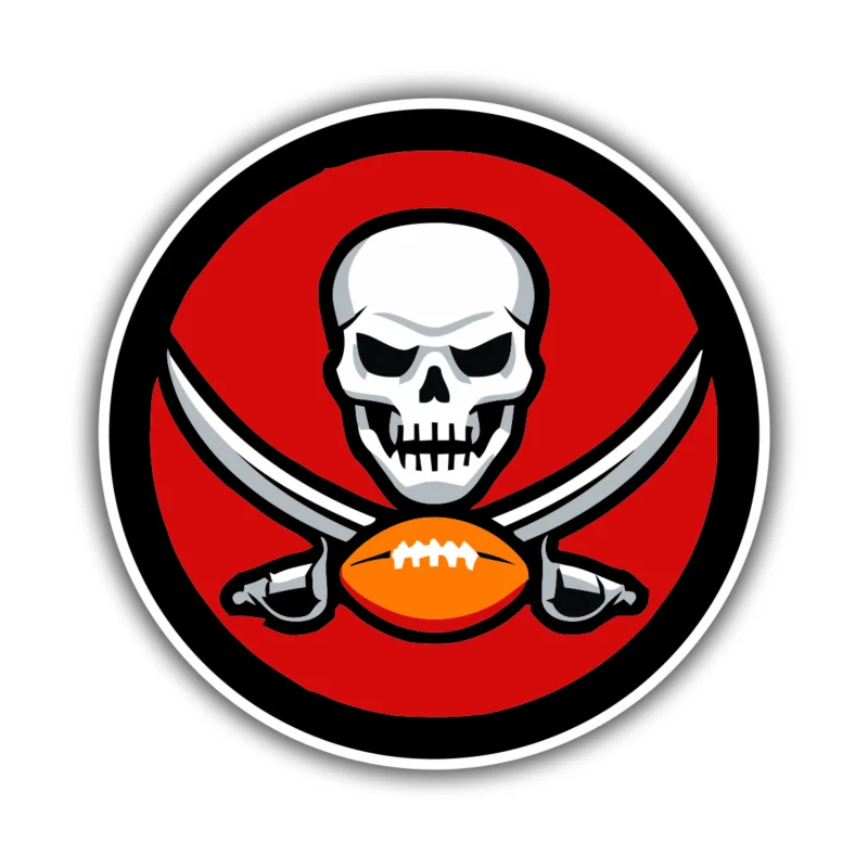 Tampa Bay Buccaneers - Skull Circle - Iron On DTF Transfer - Custom Size