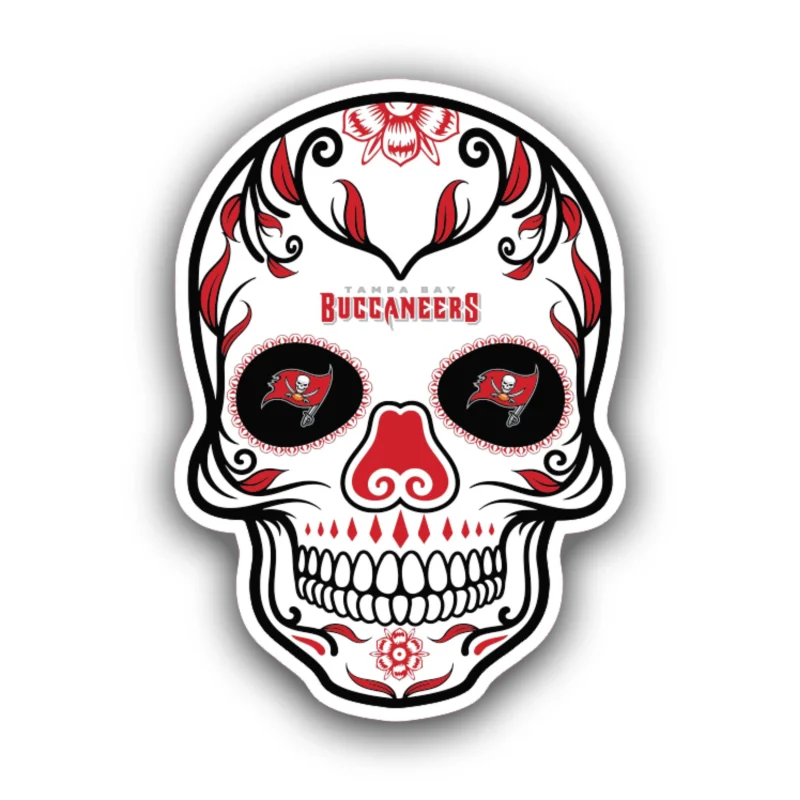 Tampa Bay Buccaneers - Sugar Skull - Iron On DTF Transfer - Custom Size