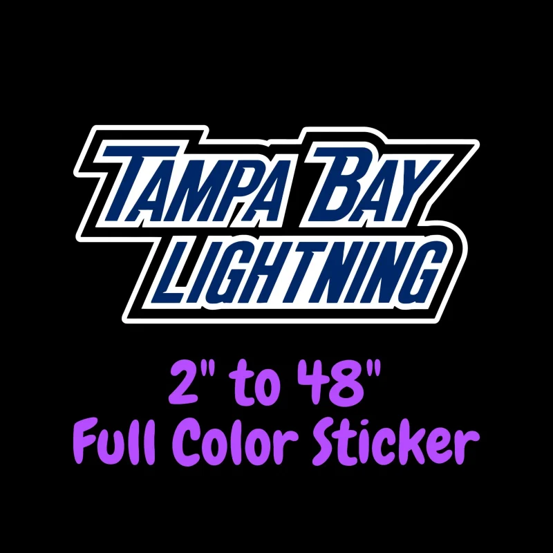 Tampa Bay Lightning - Name - Full Color Vinyl Sticker - Custom Size