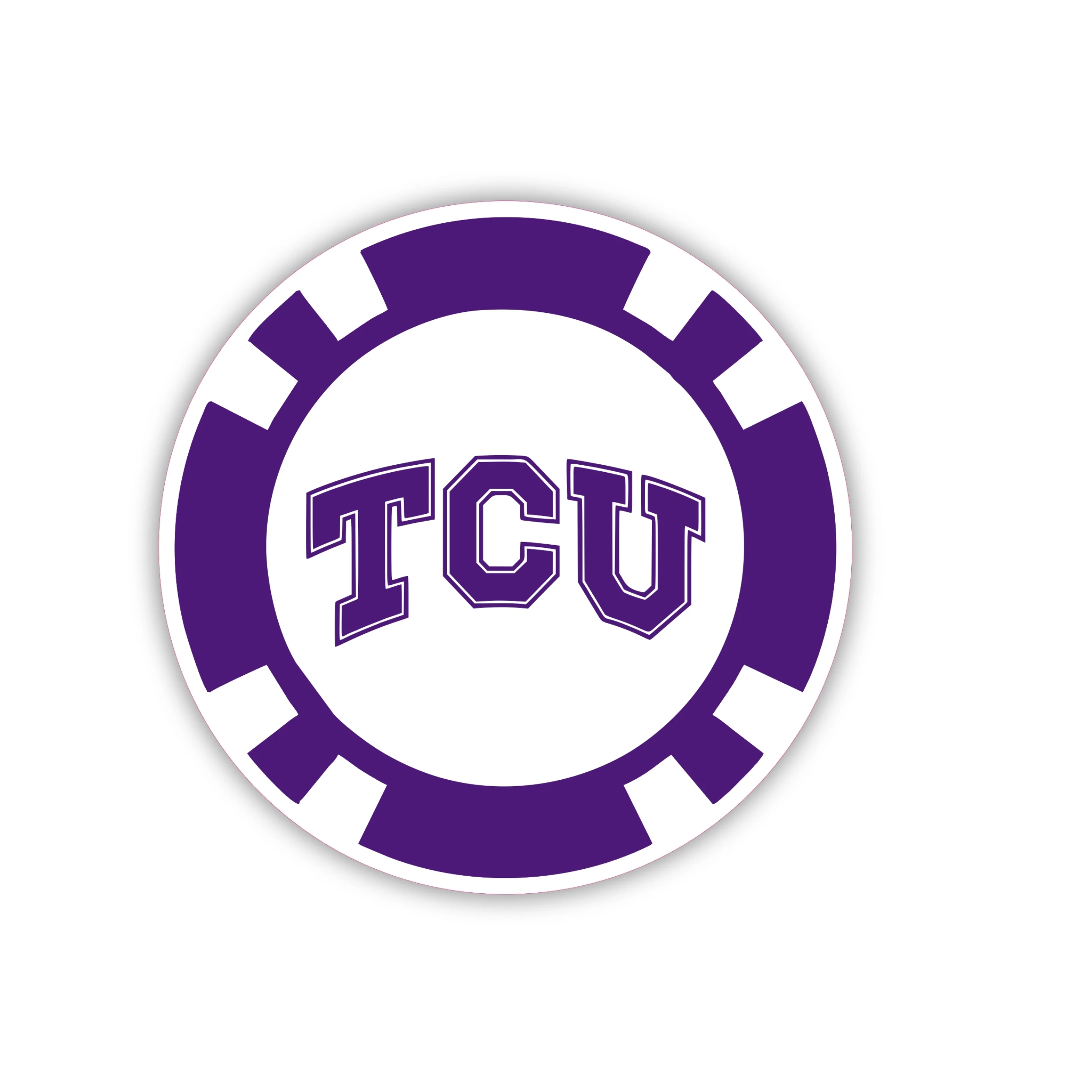 TCU Horned Frogs - Poker Chip - Iron On DTF Transfer - Custom Size