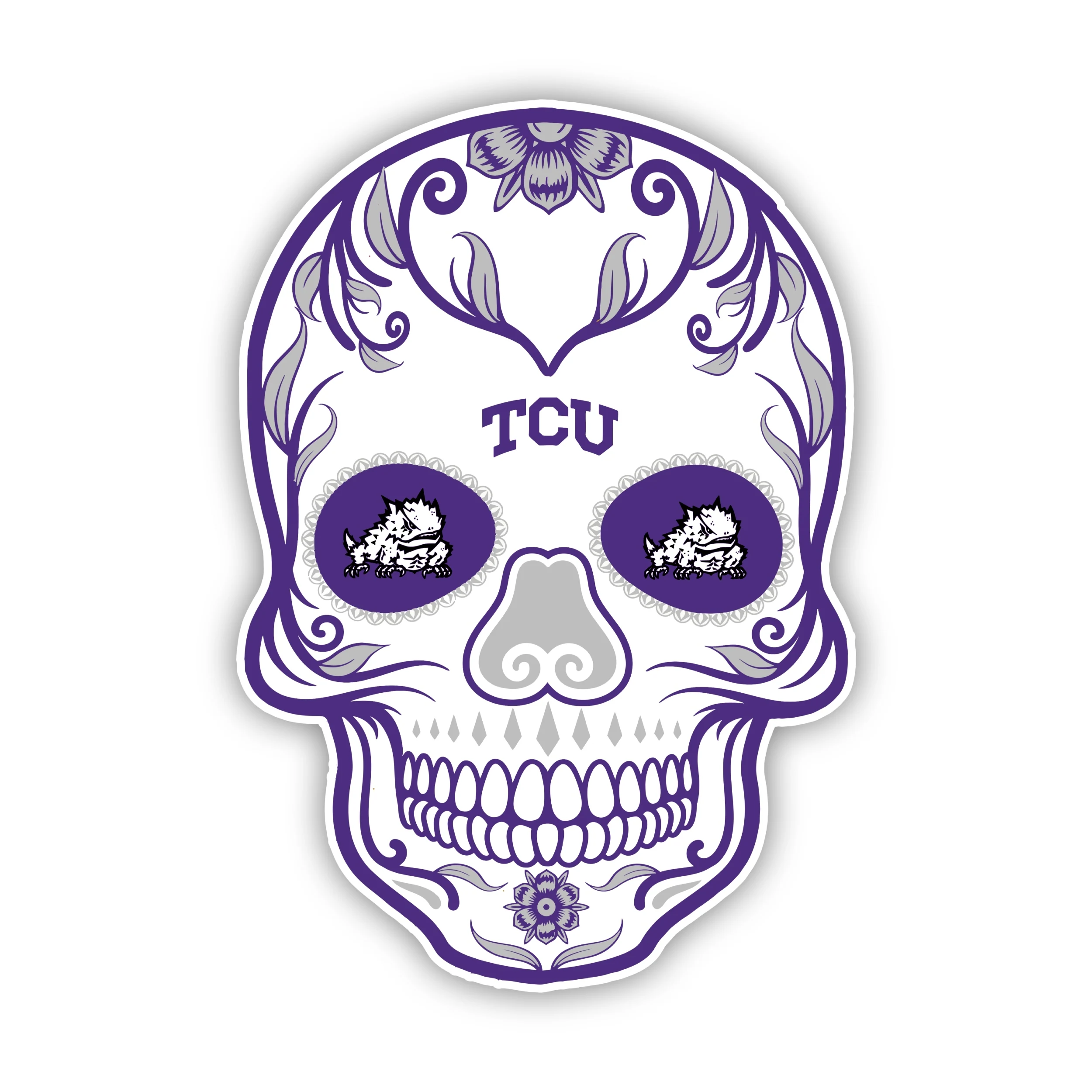 TCU Horned Frogs - Sugar Skull - Iron On DTF Transfer - Custom Size