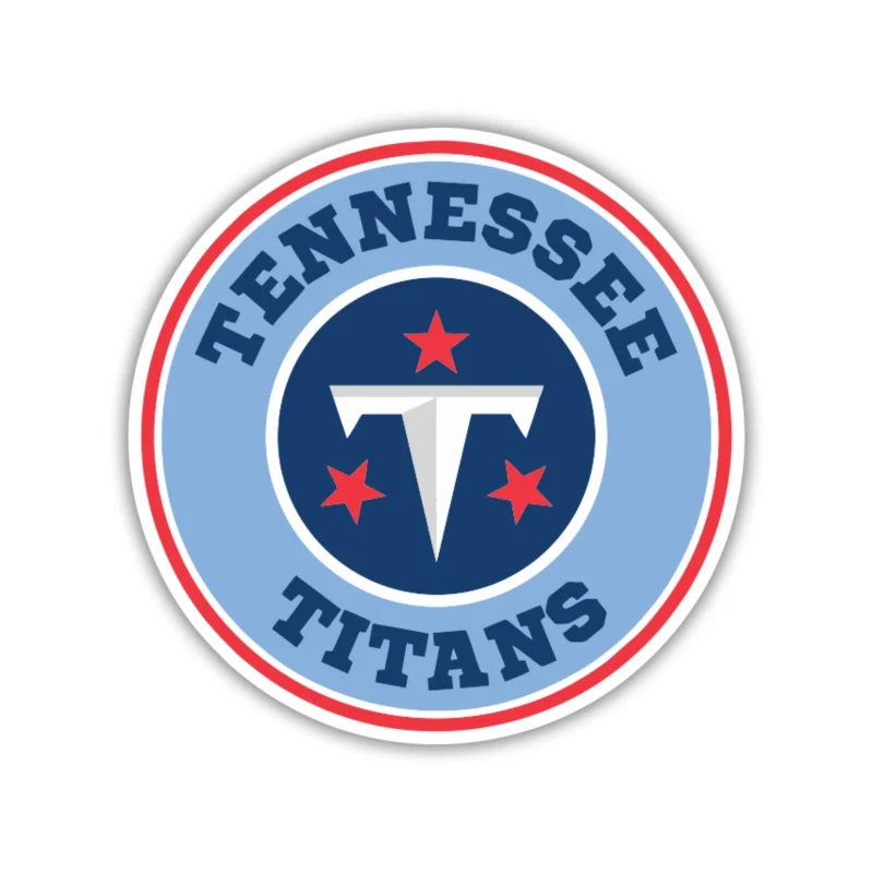 Tennessee Titans - Blue and Red Circle - Iron On DTF Transfer - Custom Size
