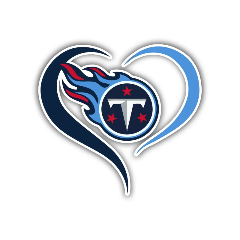 Tennessee Titans - Heart - Temporary Tattoo