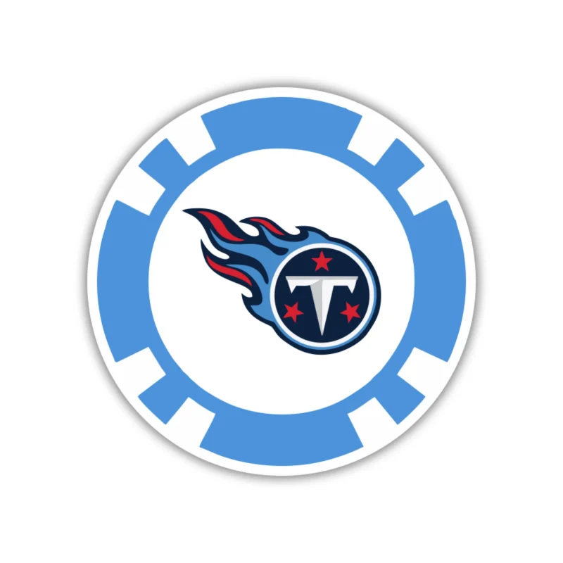 Tennessee Titans - Poker Chip - Temporary Tattoo