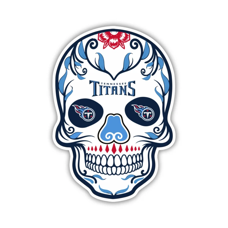 Tennessee Titans - Sugar Skull - Temporary Tattoo