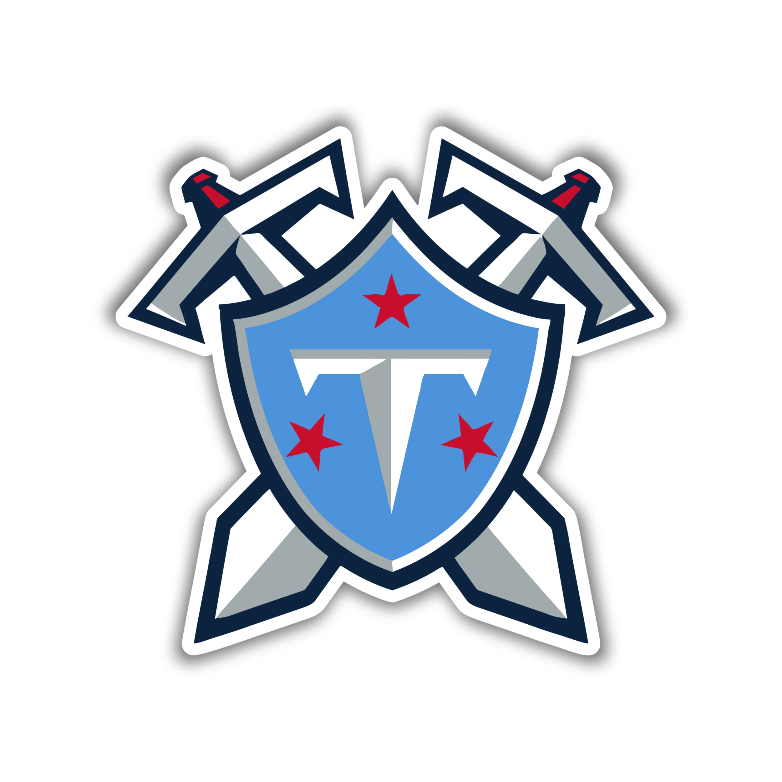 Tennessee Titans - Swords with Shield - Temporary Tattoo