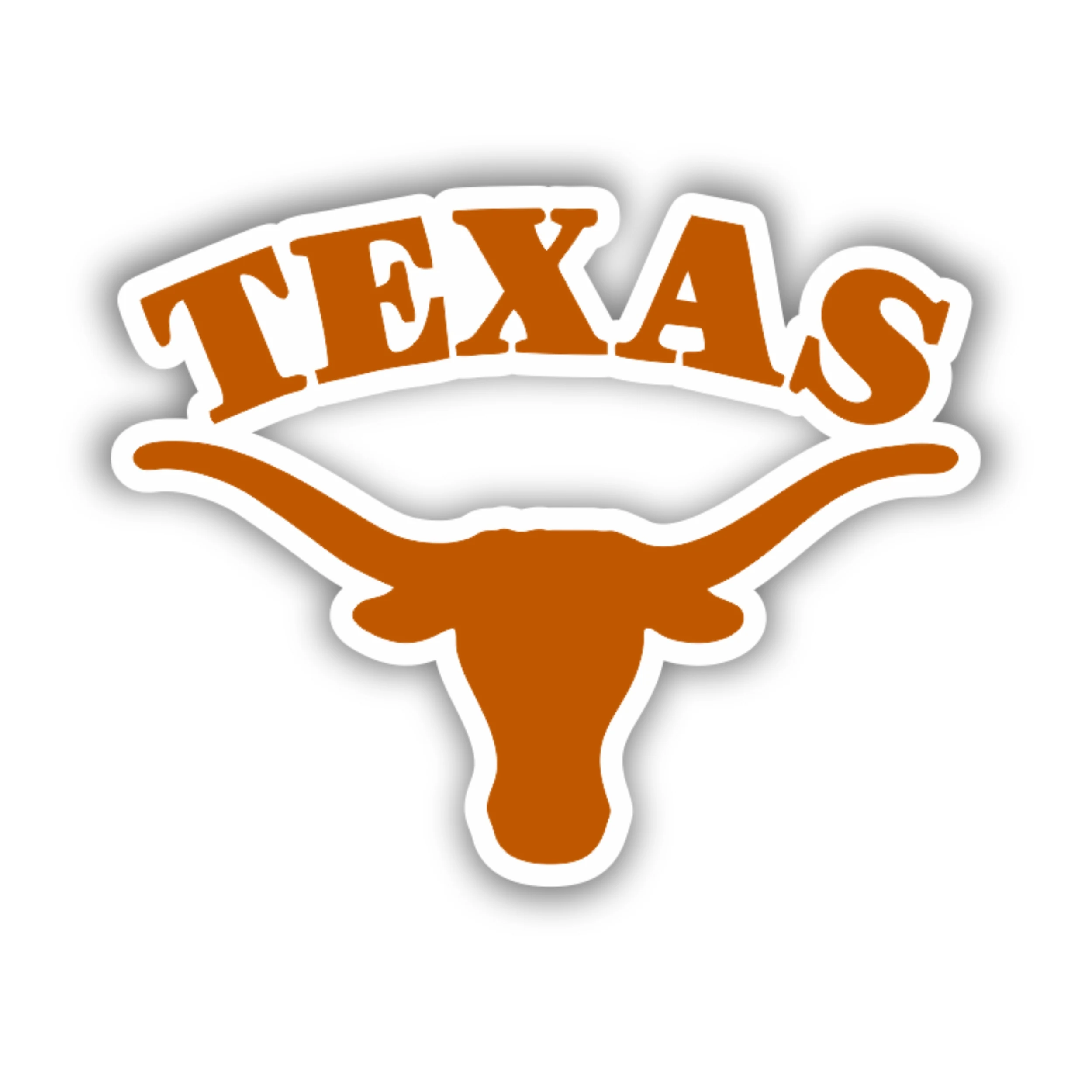 Texas Longhorns - Texas with Longhorn Head Below - Iron On DTF Transfer - Custom Size