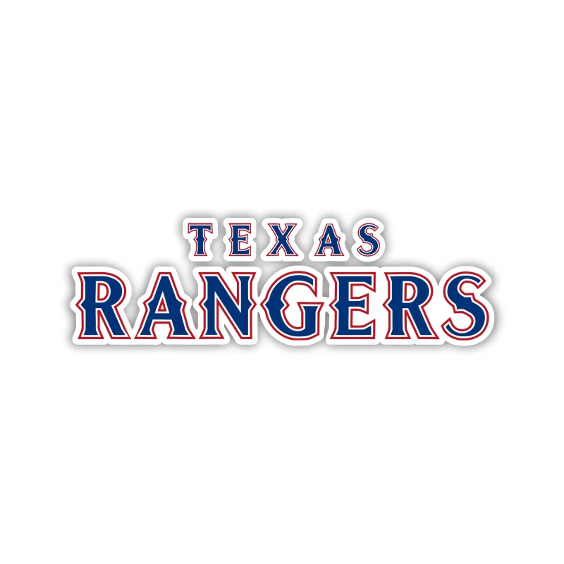 Texas Rangers - Outlined Name - Iron On DTF Transfer - Custom Size
