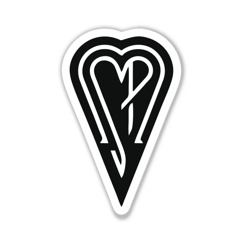The Smashing Pumpkins - Heart - Black and White - Full Color Vinyl Sticker - Custom Size