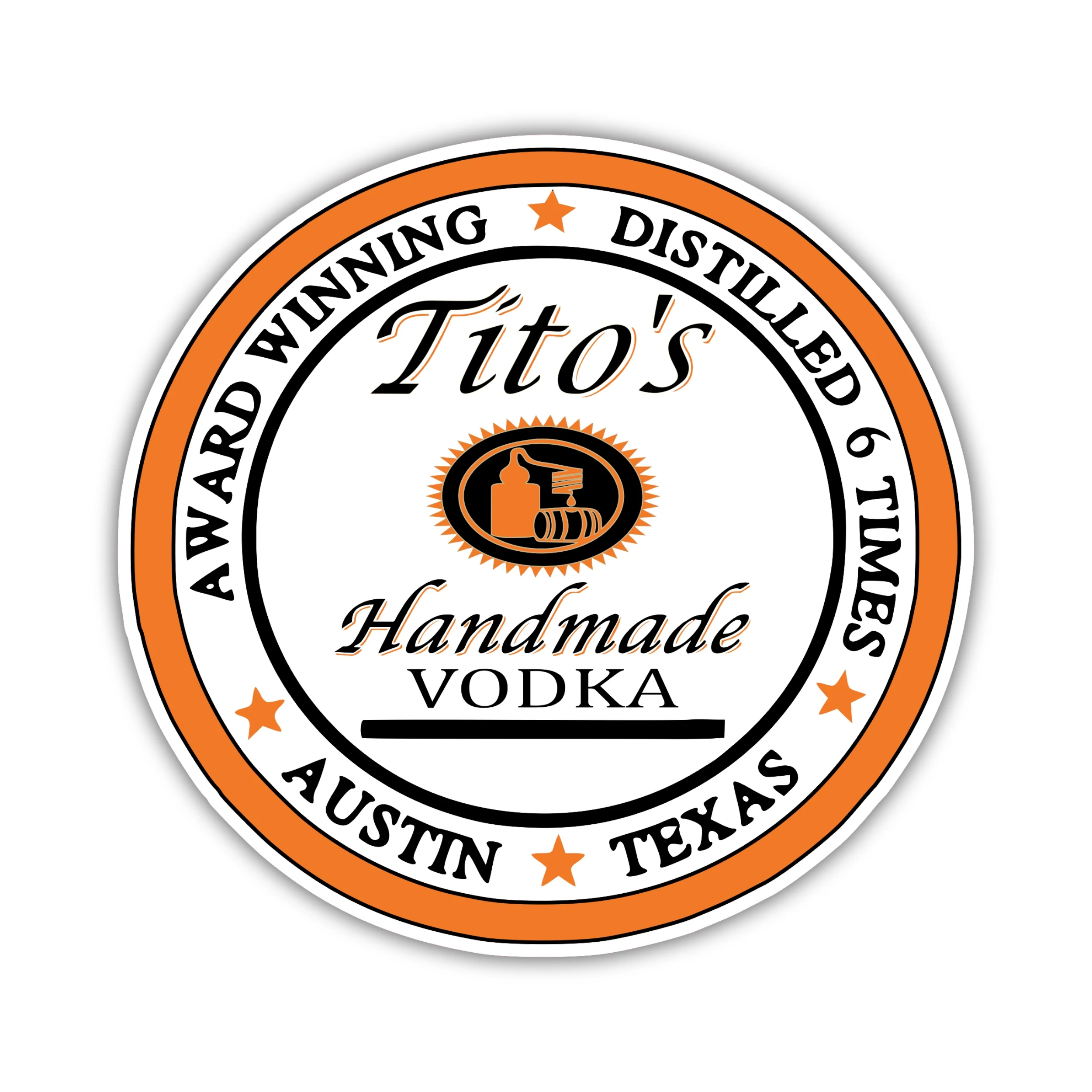 Tito's Vodka - Round - Full Color Vinyl Decal