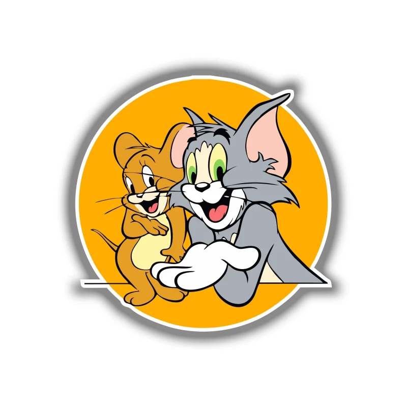 Tom and Jerry - Full Color Vinyl Sticker - Custom Size