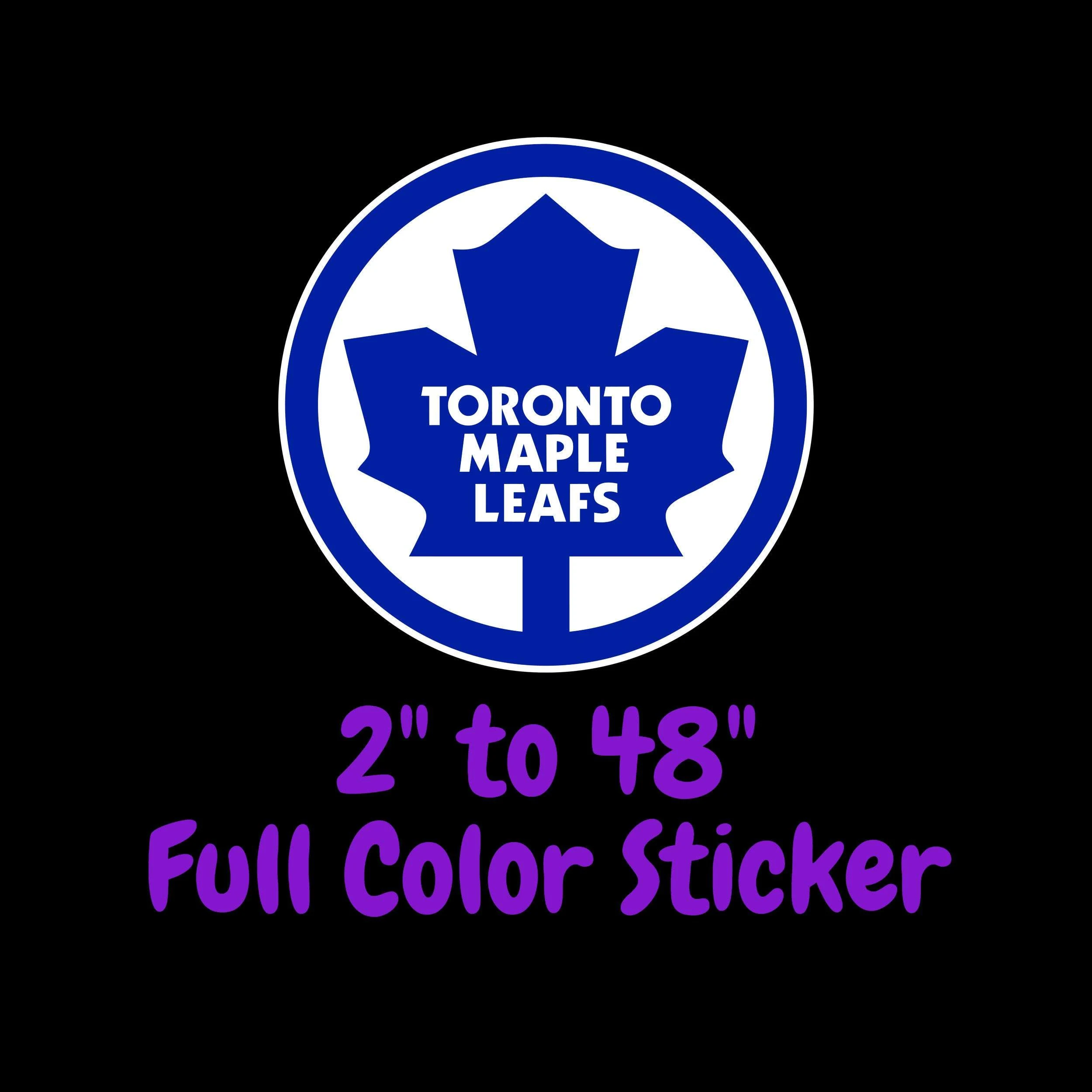 Toronto Maple Leafs - Blue Circle With Leaf - Full Color Vinyl Sticker - Custom Size