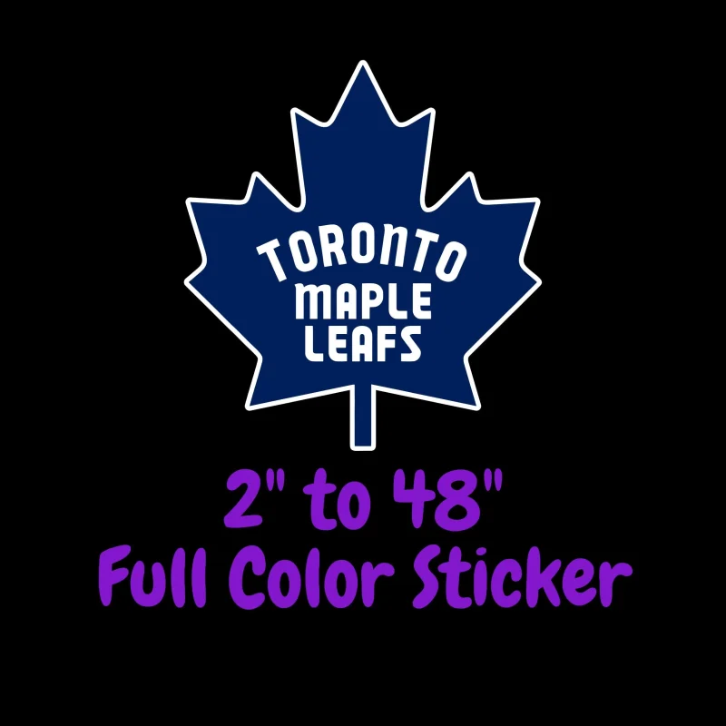Toronto Maple Leafs - Dark Blue Leaf - Full Color Vinyl Sticker - Custom Size