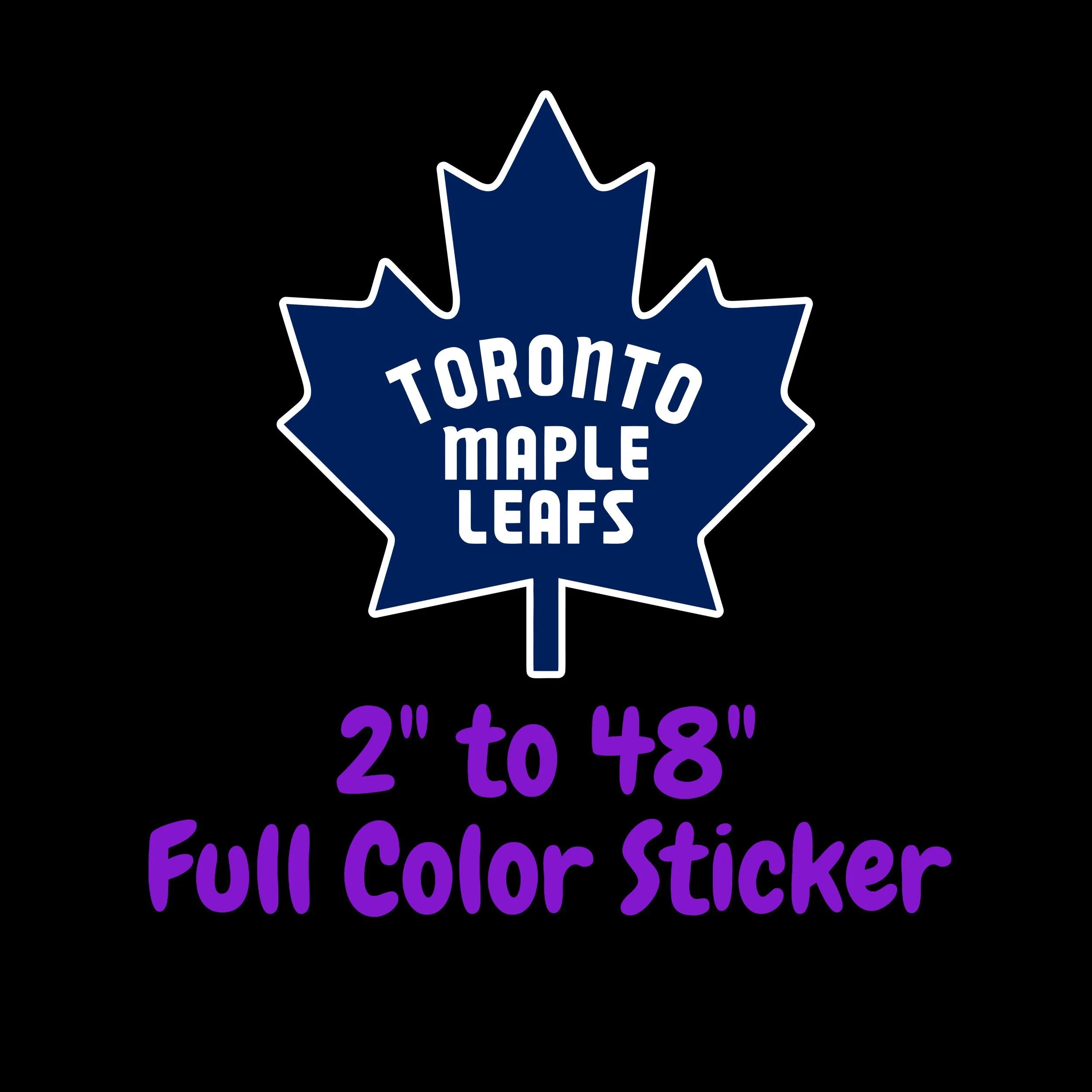 Toronto Maple Leafs - Dark Blue Leaf - Full Color Vinyl Sticker - Custom Size
