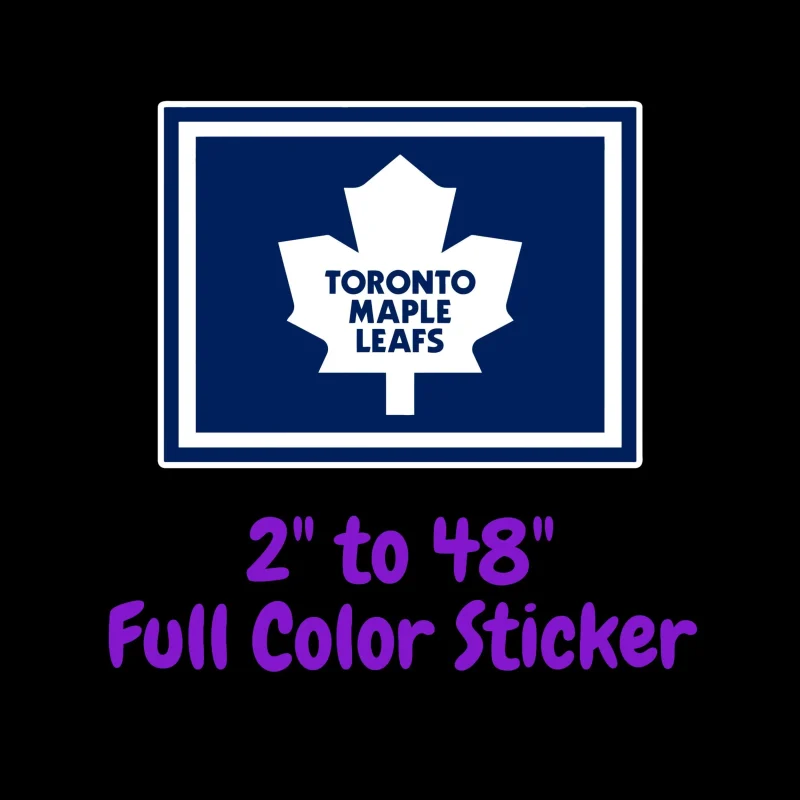 Toronto Maple Leafs - Dark Blue Square - Full Color Vinyl Sticker - Custom Size