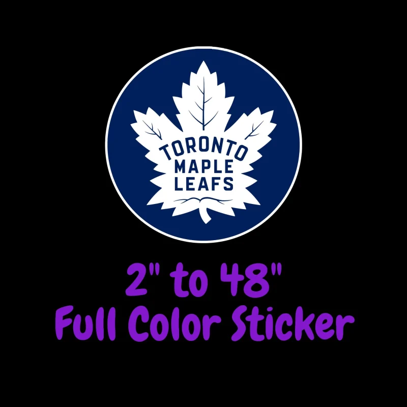 Toronto Maple Leafs - Dark Blue With White Leaf - Full Color Vinyl Sticker - Custom Size