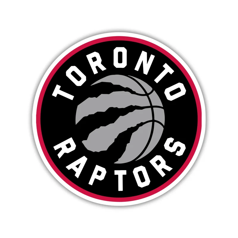 Toronto Raptors - Black Circle With Basketball - Iron On DTF Transfer - Custom Size