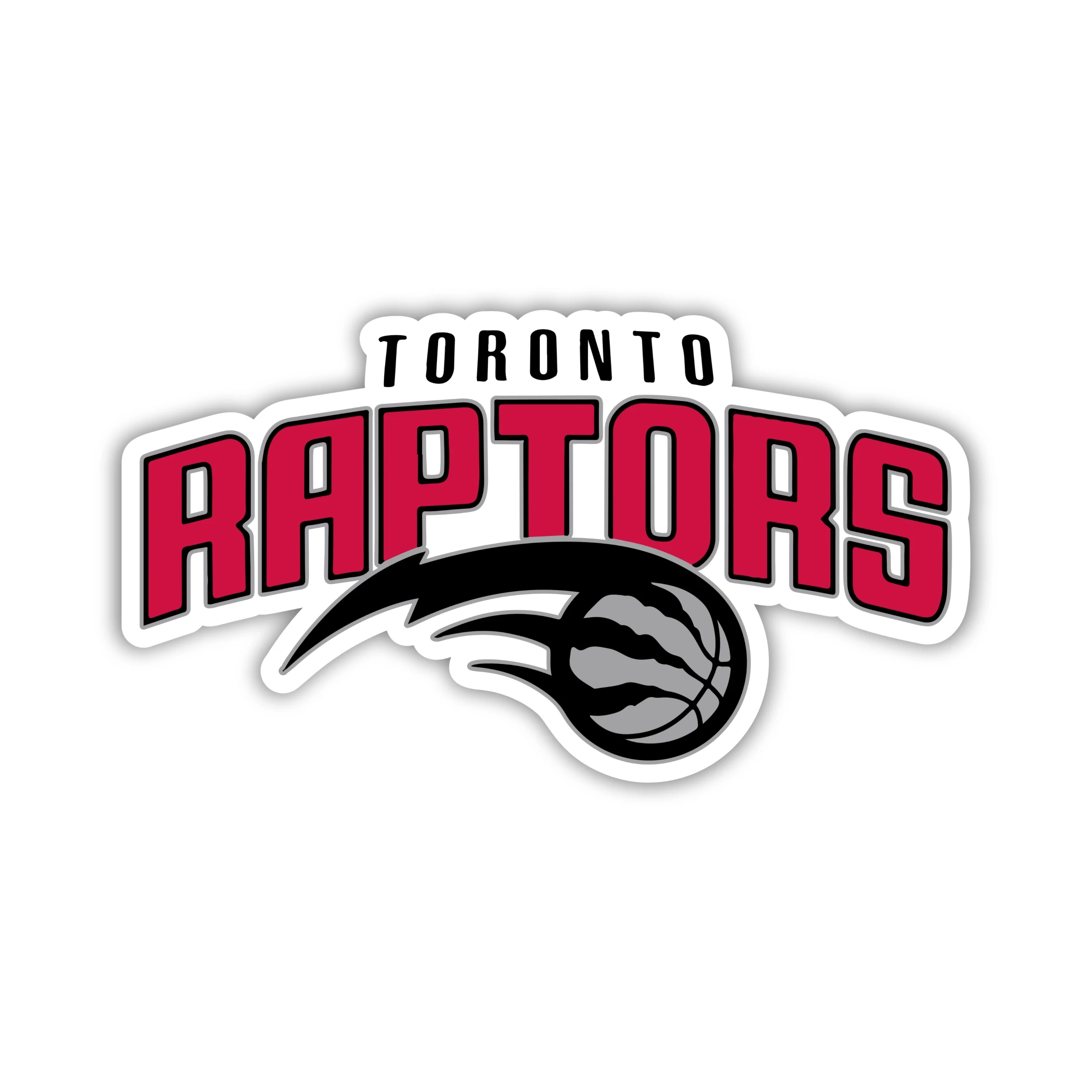 Toronto Raptors - Name With Gray Basketball - Iron On DTF Transfer - Custom Size