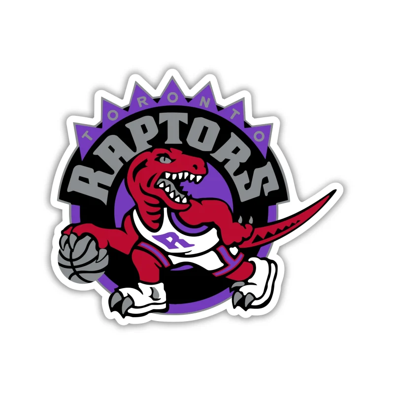 Toronto Raptors - Purple Raptor With Basketball - Temporary Tattoo