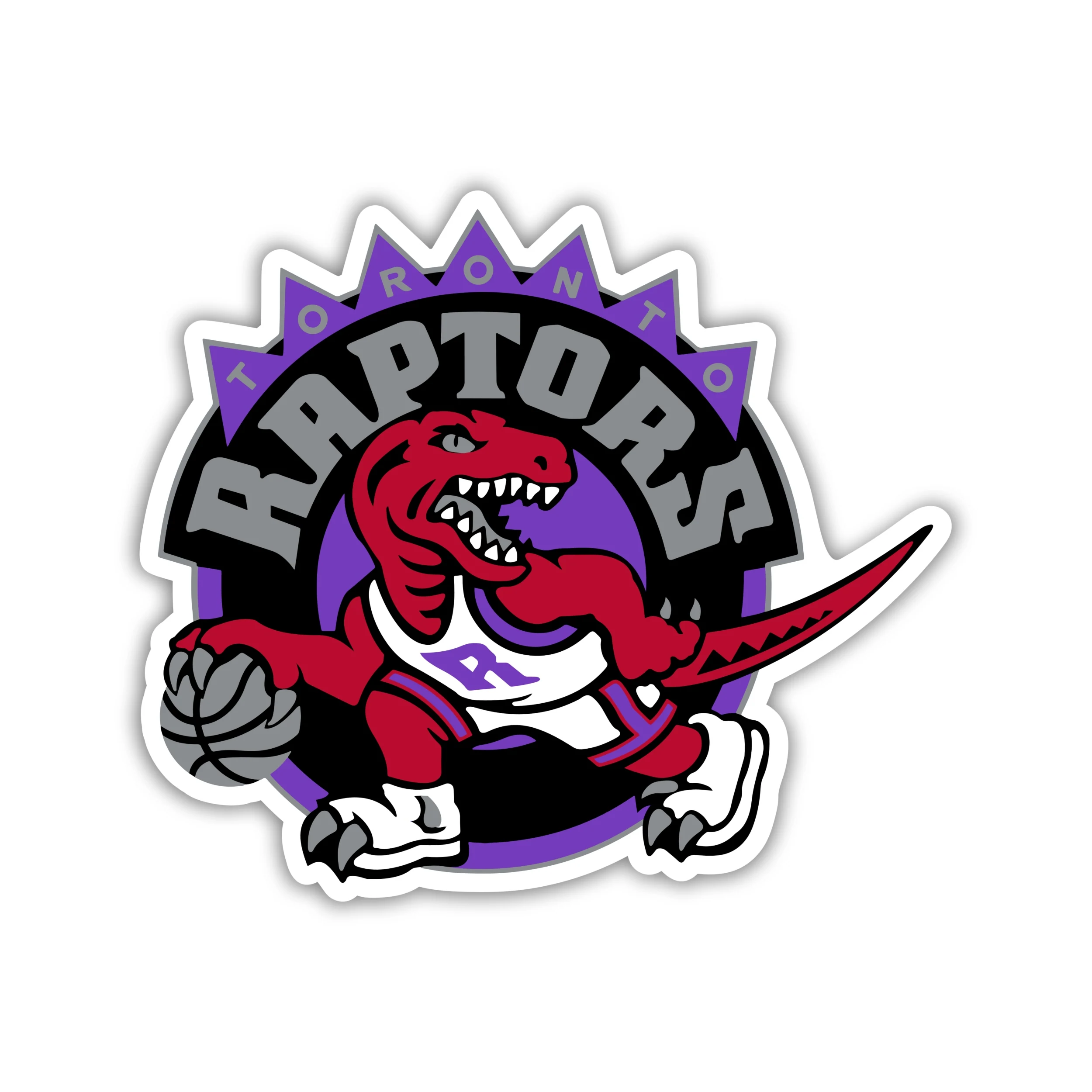 Toronto Raptors - Purple Raptor With Basketball - Temporary Tattoo