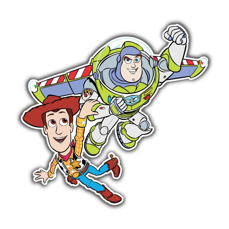Toy Story Woody & Buzz Full Color Vinyl Sticker - Custom Size