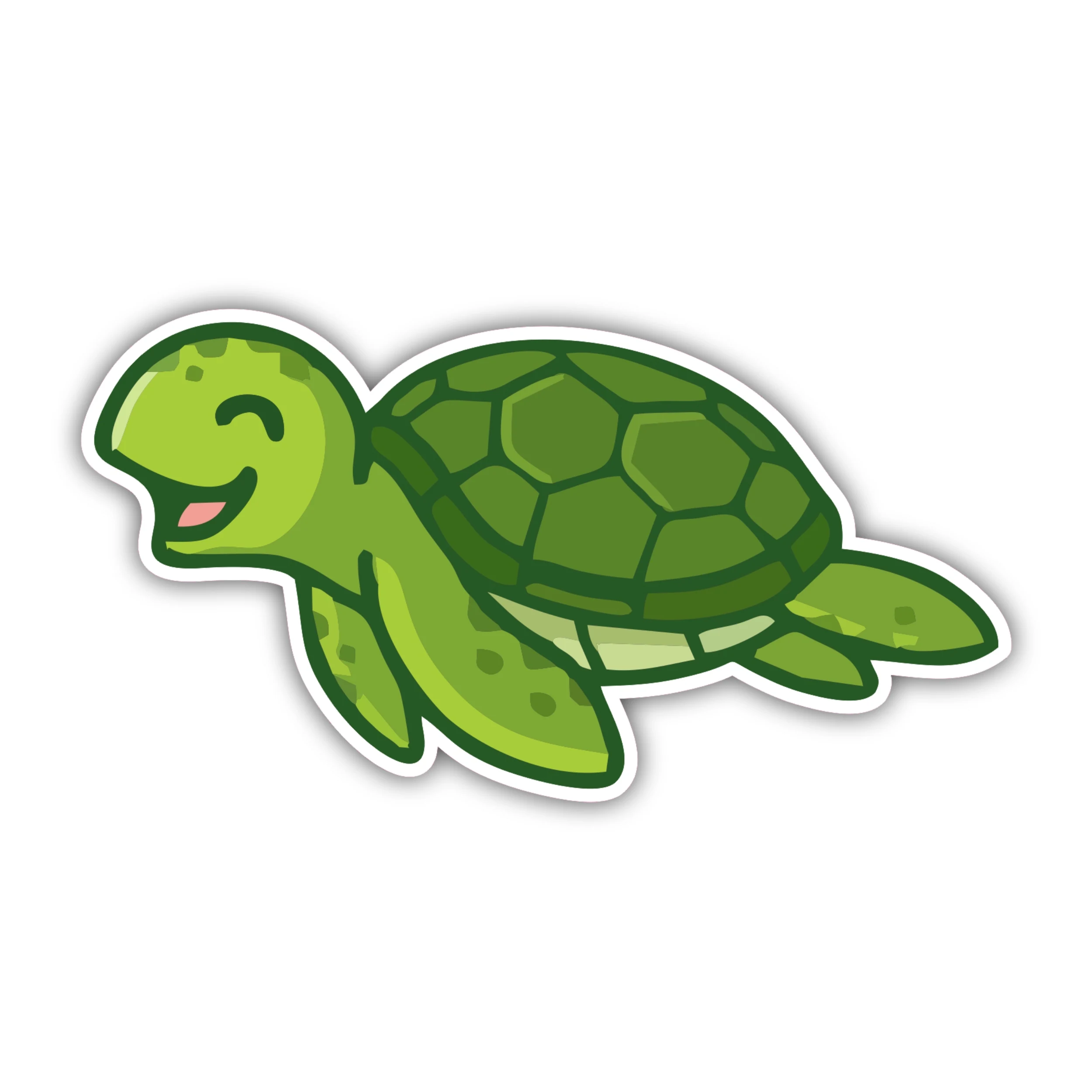 Turtle - Full Color Vinyl Sticker - Custom Size