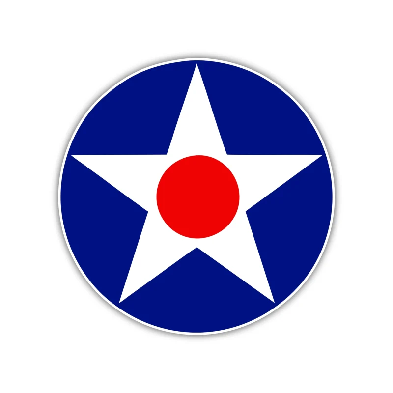 U.S. Army Air Corps Roundel - Circle Logo - Iron On DTF Transfer - Custom Size