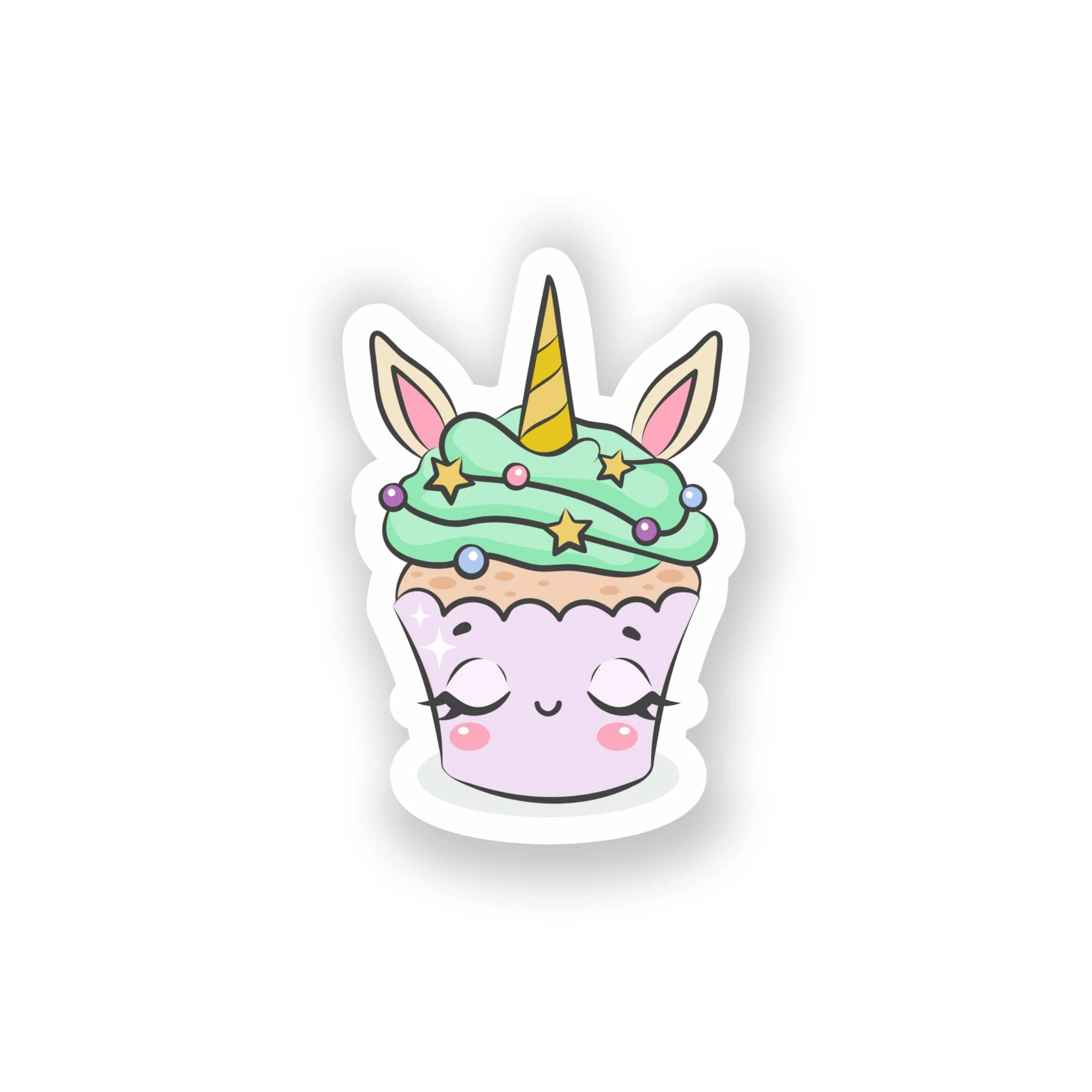 Unicorn Cupcake Full Color Vinyl Decal - Custom Size
