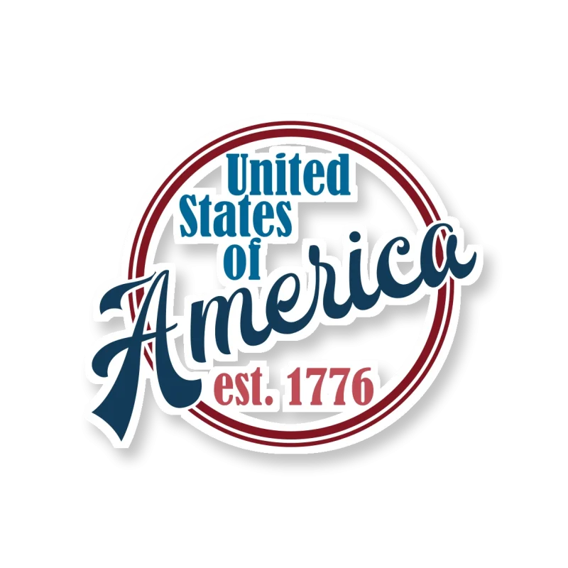 United States of America - Full Color Vinyl Sticker - Custom Size