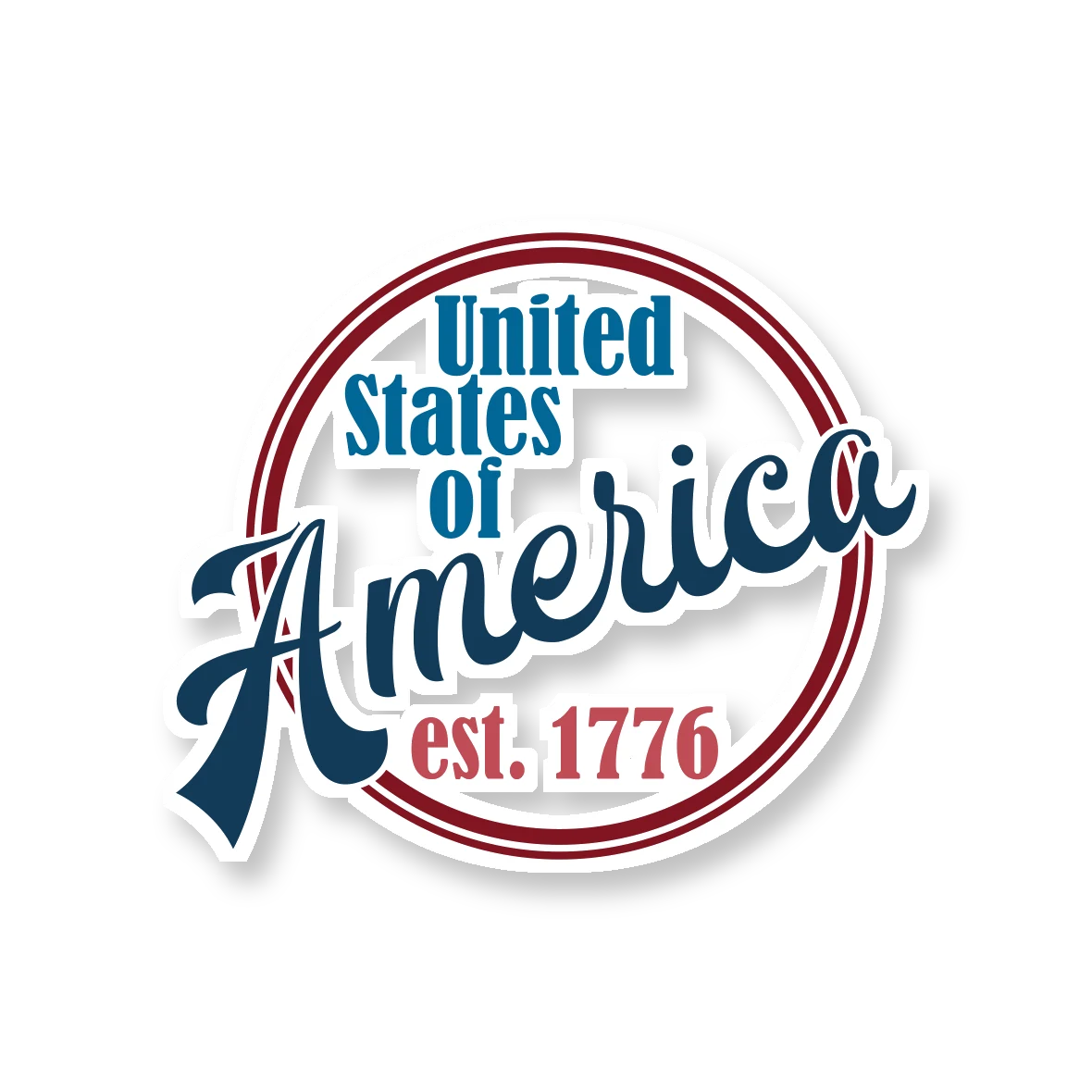 United States of America - Full Color Vinyl Sticker - Custom Size