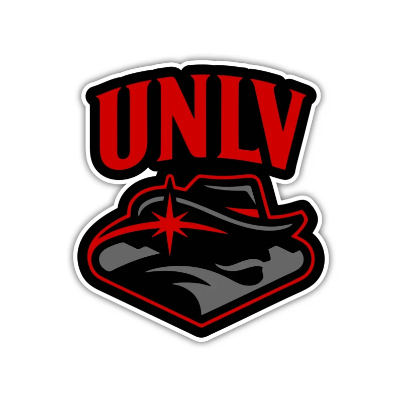 UNLV - New Logo With Name - Full Color Vinyl Decal - Custom Size