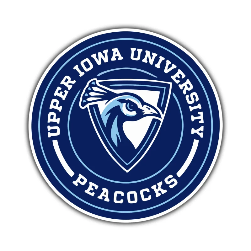 Upper Iowa Peacocks Full Color Vinyl Decal - Custom Size