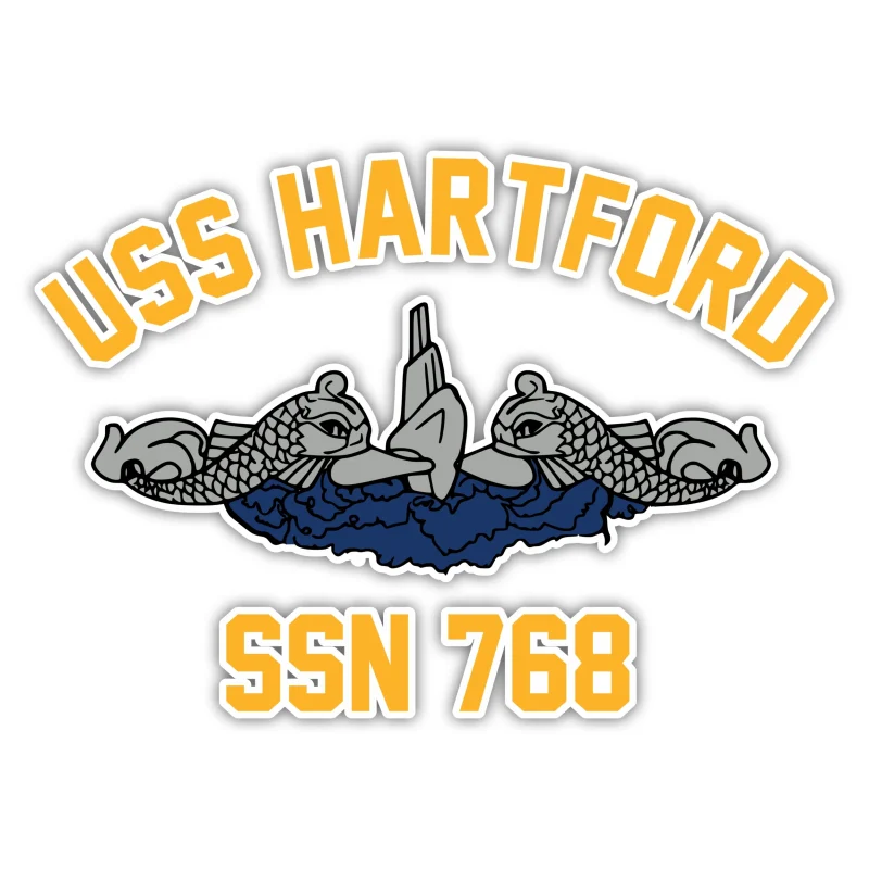 USS Hartford SSN 768 Full Color Vinyl Sticker - Custom Size