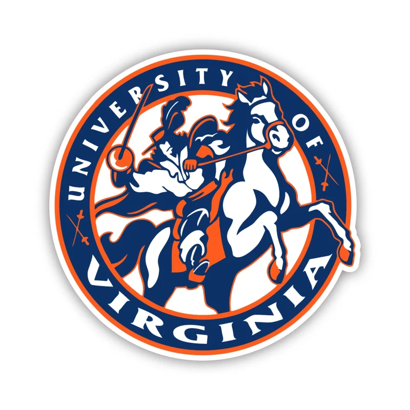Virginia Cavaliers - Blue Circle - Full Color Vinyl Decal - Custom Size