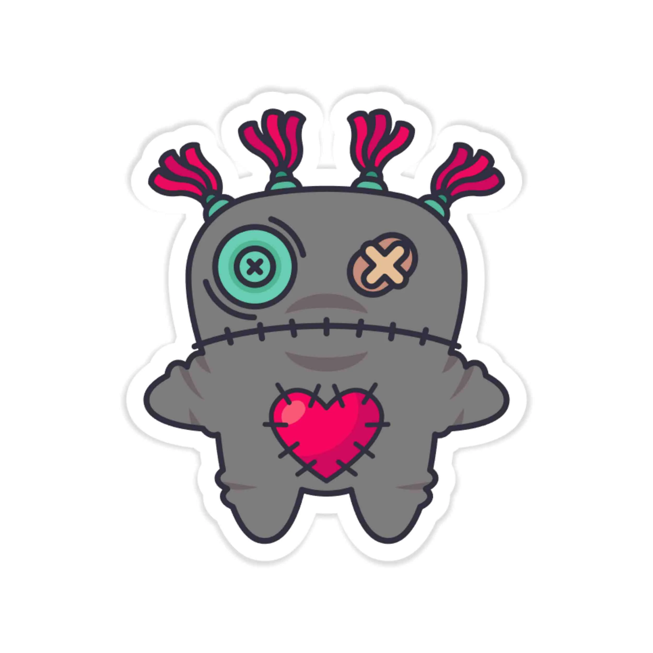 Voodoo Doll Full Color Vinyl Decal - Custom Size