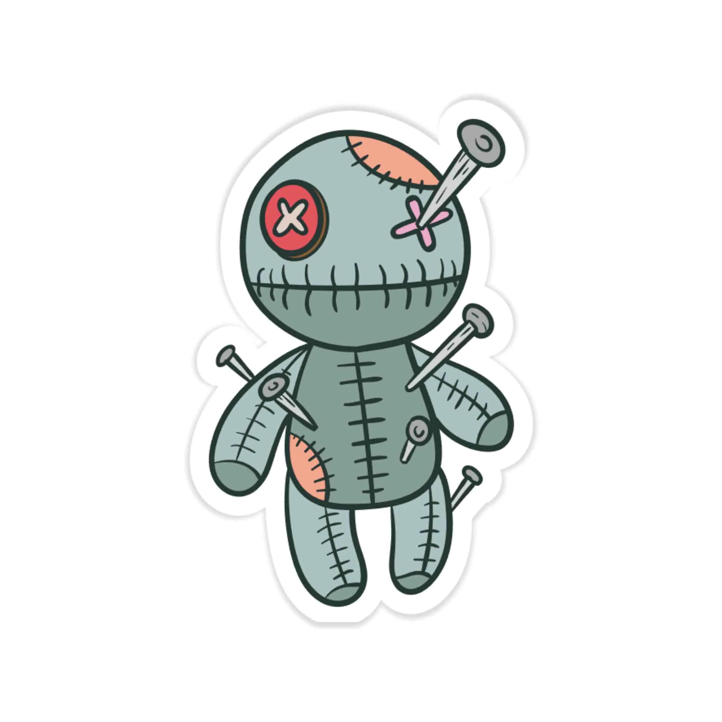 Voodoo Doll Full Color Vinyl Decal - Custom Size
