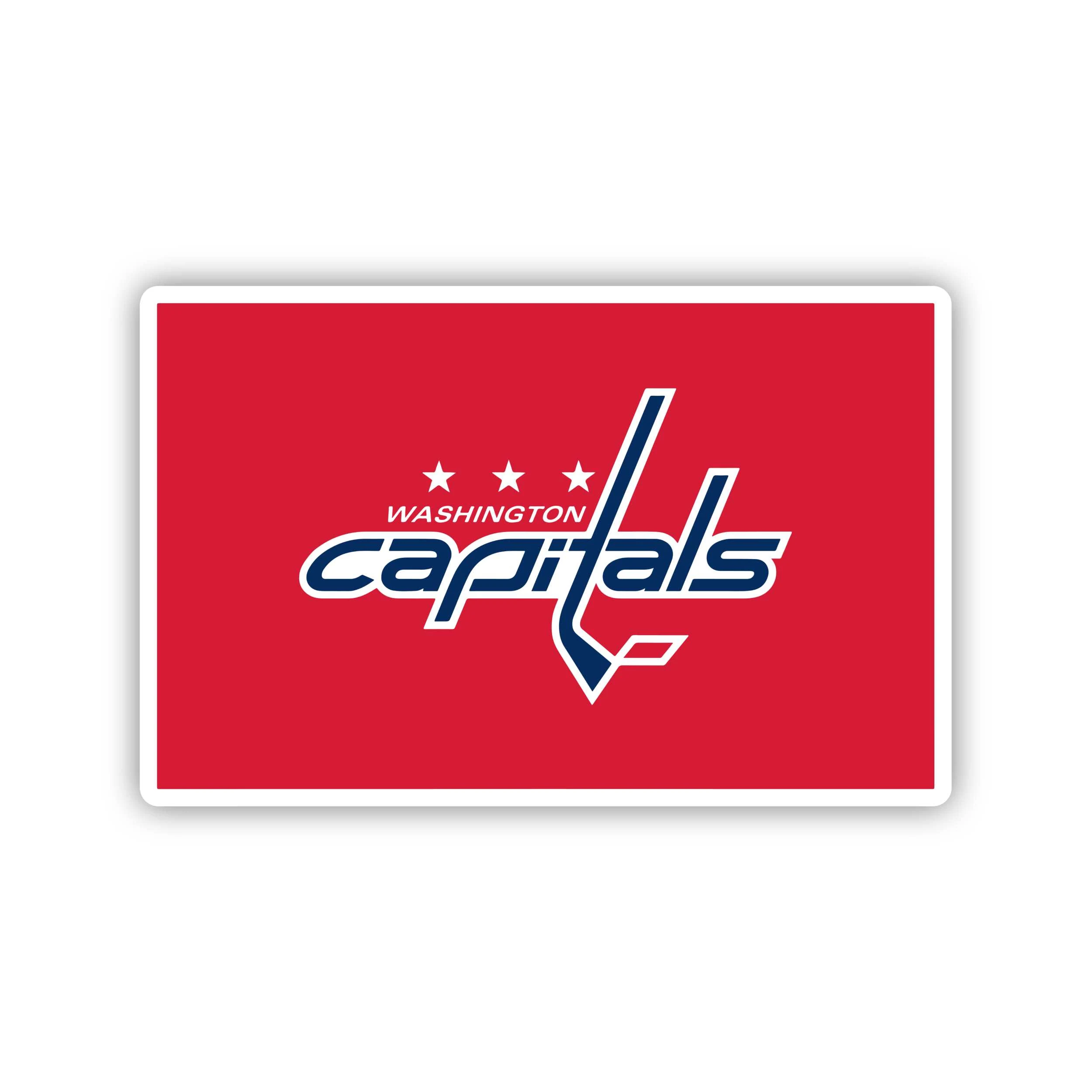 Washington Capitals - Red Rectangle With Name - Iron On DTF Transfer - Custom Size