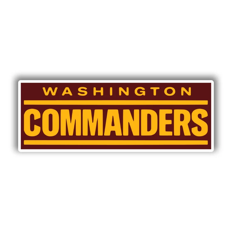 Washington Commanders - Burgundy Rectangle, Yellow Words - Temporary Tattoo