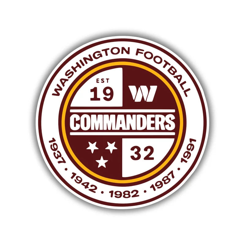 Washington Commanders - White Circle - Temporary Tattoo