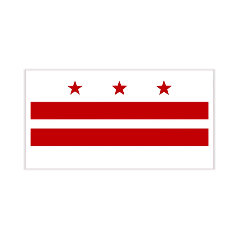 Washington D.C. Flag Full Color Vinyl Decal - custom size