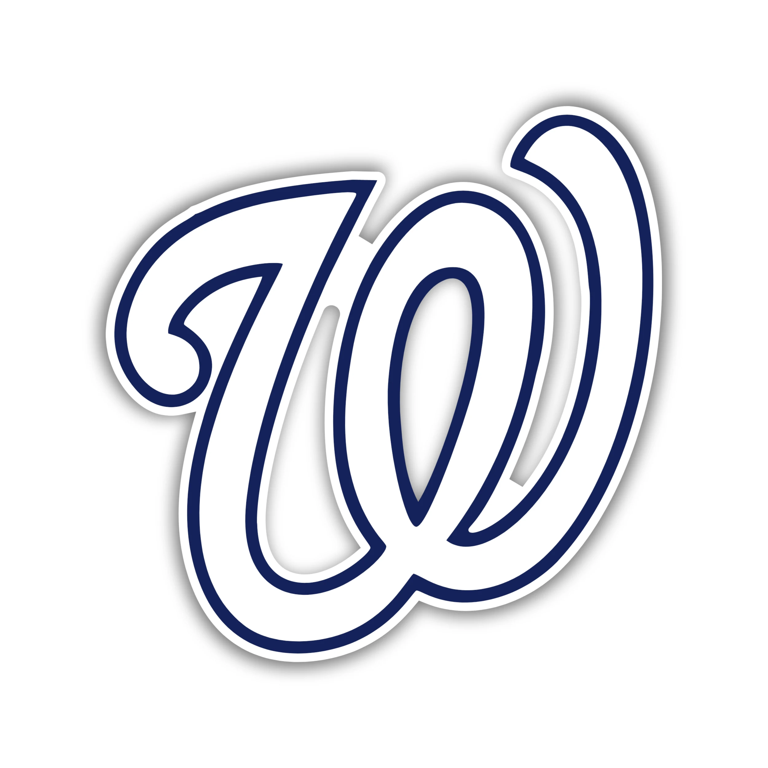 Washington Nationals White W - Full Color Vinyl Sticker - Custom Size