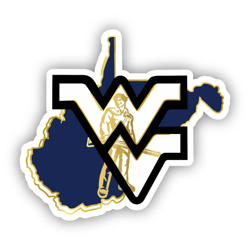 West Virginia Mountaineers - Yellow WV - Iron On DTF Transfer - Custom Size