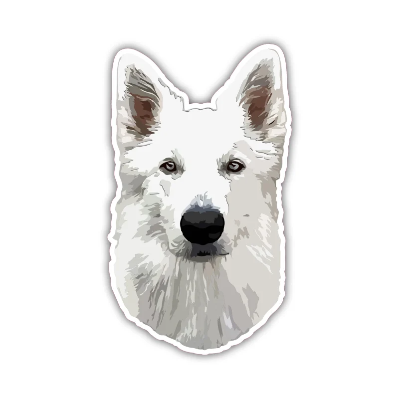 White German Shepherd - Iron On DTF Transfer - Custom Size